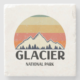 Vintage Glacier National Park Stone Coaster