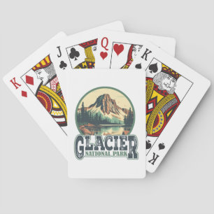 Vintage Glacier National Park Travel Postcard Poker Cards