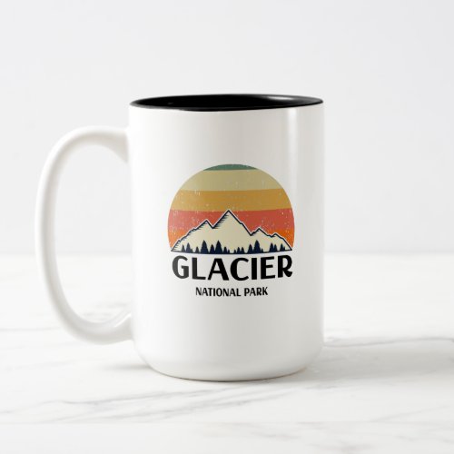 Vintage Glacier National Park  Two_Tone Coffee Mug