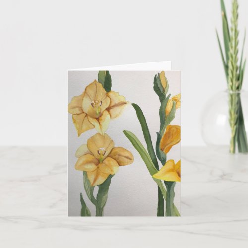 Vintage Gladiolus _ Blank inside Greeting Card 