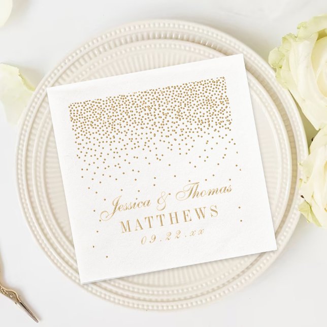 Vintage Glam Confetti Wedding Foil Napkins (Creator Uploaded)