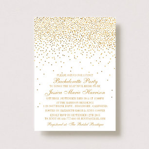 Vintage Glam Gold Confetti Bachelorette Party Invitation