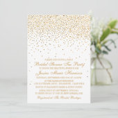 Vintage Glam Gold Confetti Bridal Shower Invitation (Standing Front)