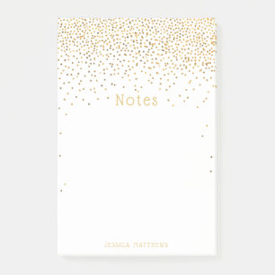 Vintage Glam Gold Confetti Post-it Notes