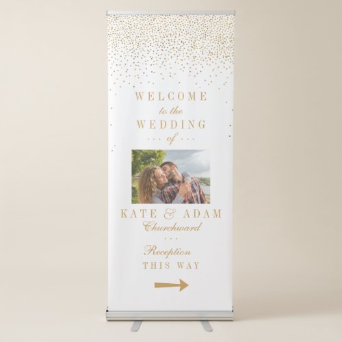 Vintage Glam Gold Confetti Wedding Welcome Sign