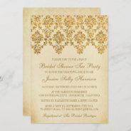 Vintage Glam Gold Damask Bridal Shower Invitation at Zazzle