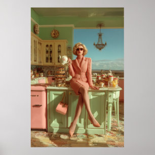 Vintage Glam in the Kitchen Poster