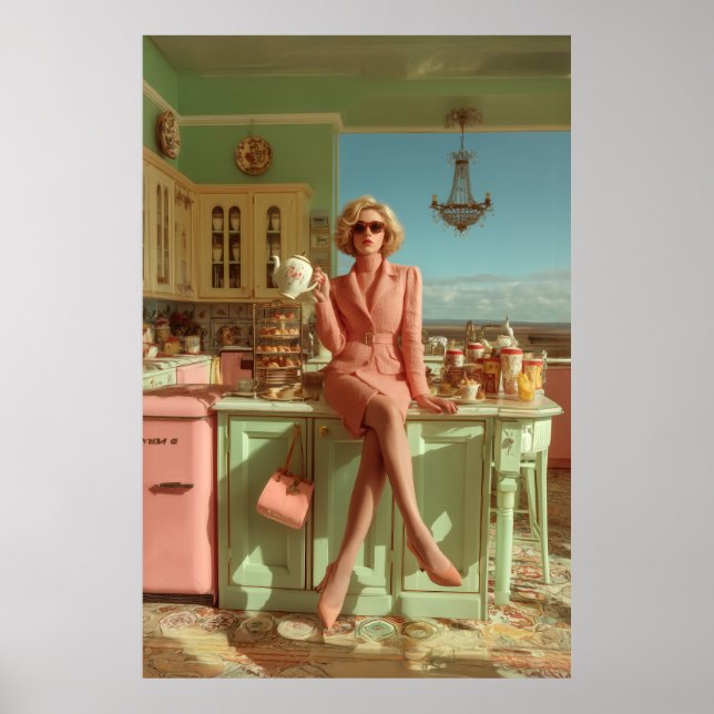 Vintage Glam in the Kitchen Poster (Front)