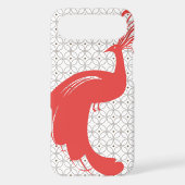 VINTAGE GLAM PEACOCK in Red iPhone Case (Back)