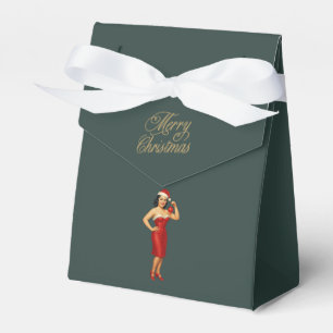 Vintage glam pin-up Christmas gal Favor Boxes