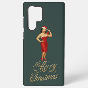 Vintage glam pin-up Christmas gal Samsung Galaxy S22 Ultra Case