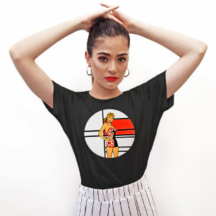 Vintage Glam Pin-Up T-Shirt – Retro Comic Pop Art