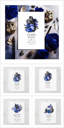 Vintage Glam Royal Blue Gothic