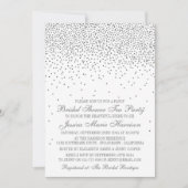 Vintage Glam Silver Confetti Bridal Shower Invitation (Front)