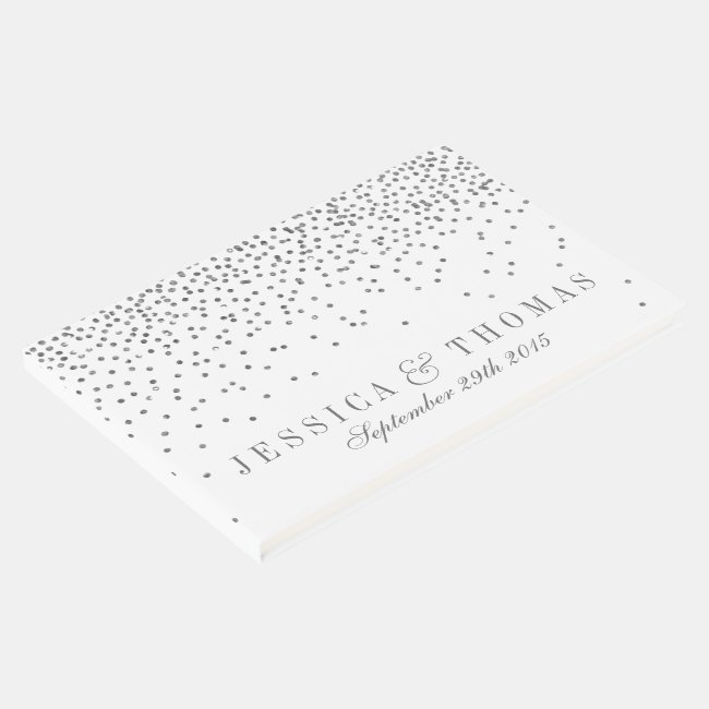 Vintage Glam Silver Confetti Wedding Collection Guest Book