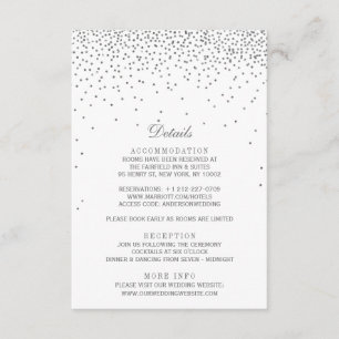 Vintage Glam Silver Confetti Wedding Enclosure Card