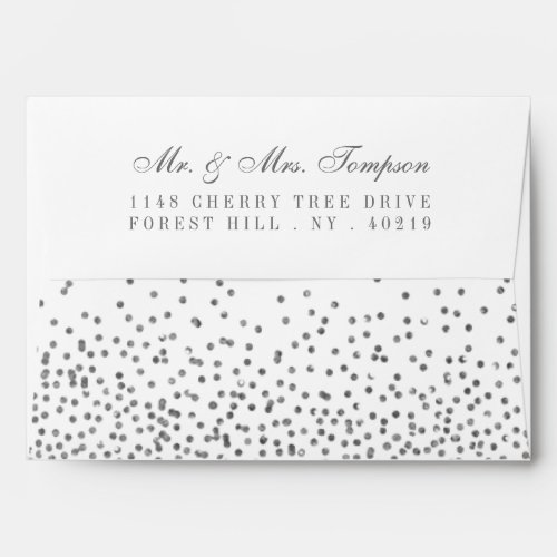 Vintage Glam Silver Confetti Wedding Envelope