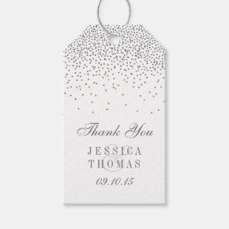 Vintage Glam Silver Confetti Wedding Gift Tags
