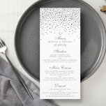 Vintage Glam Silver Confetti Wedding Menu Cards<br><div class="desc">Vintage Glam Silver Confetti Wedding Menu Cards.</div>