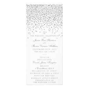 Wedding Programs Zazzle Vintage Glam Silver Confetti Wedding Program Cards