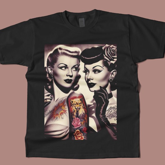 Vintage Glam Tattoo Pinups T-Shirt (Creator Uploaded)