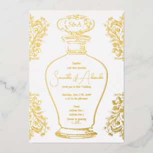 Vintage Glam Victorian Moody Love Potion Wedding Foil Invitation