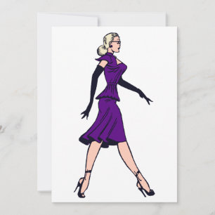 Vintage Glamor Girl, Blond Secretary Invitation