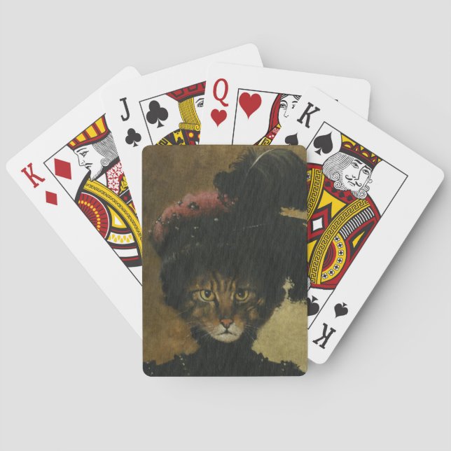 Vintage Glamorous Cat Playing Cards (Back)