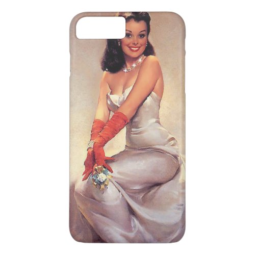 Vintage glamorous Pin Up with Diamonds iPhone Case