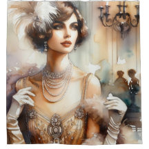 Vintage Glamour Art Deco Shower Curtain