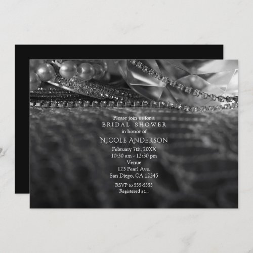 Vintage Glamour Diamonds  Pearls Invitations