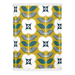 Vintage glamour flower - yellow and blue lamp shade