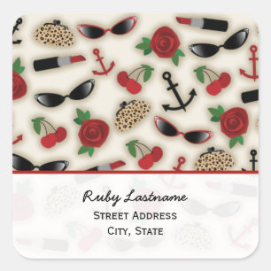 Vintage Glamour Inspired Address Sticker