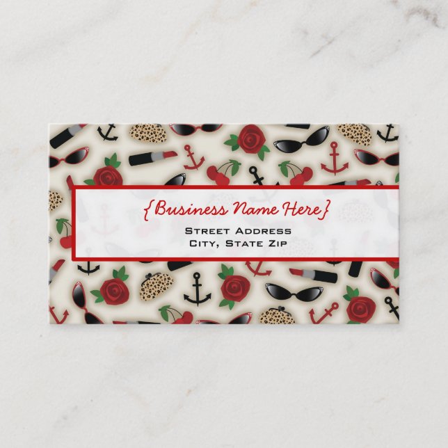 Vintage Glamour Inspired Business Card (Front)