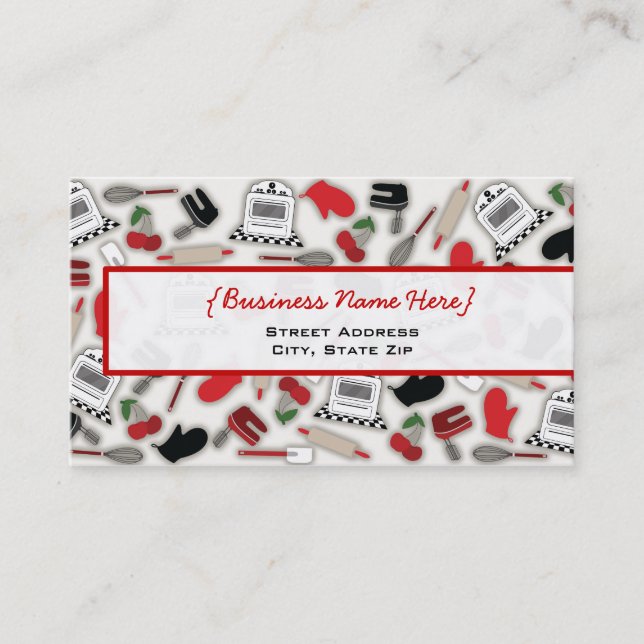 Vintage Glamour Kitchen Business Card (Front)