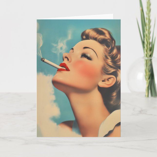 Vintage Glamour Smoking Ad Invitation (Front)