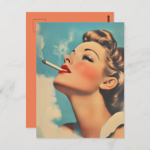 Vintage Glamour Smoking Ad Postcard
