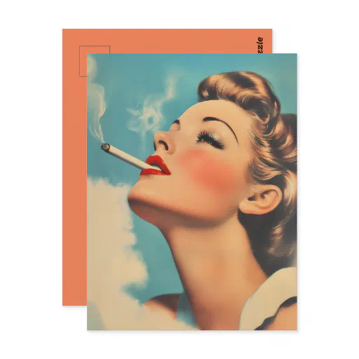 Vintage Glamour Smoking Ad Postcard