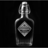 Vintage Glass Best Man Pocket Flask (Front)