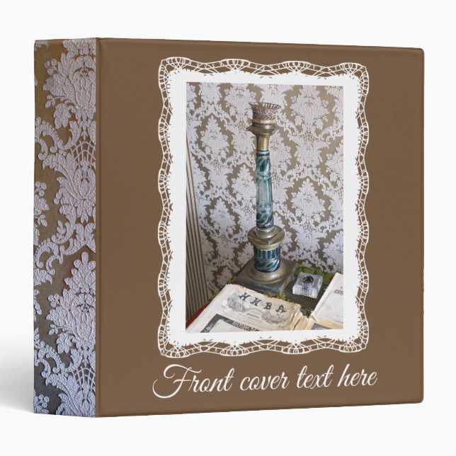 Vintage glass candleholder 3 ring binder (Front/Spine)