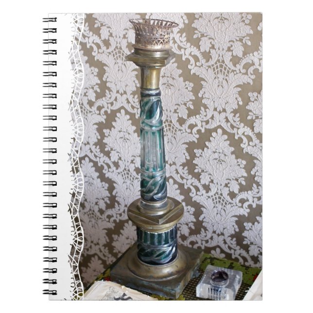Vintage glass candleholder notebook (Front)