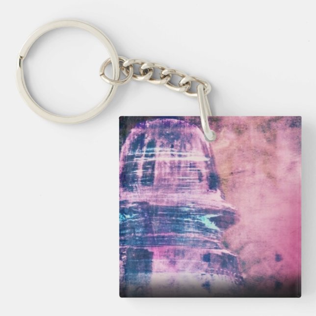 Vintage Glass Digital Art Keychain (Front)