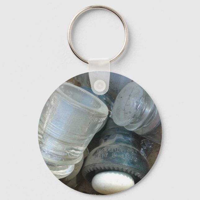 Vintage Glass Insulators and a Door Knob Keychain (Front)