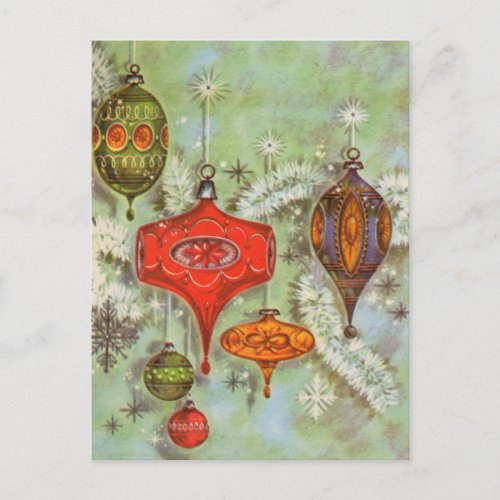 Vintage Glass Ornaments Postcard