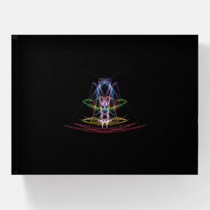 Vintage Glass Paperweight with Rainbow Colors