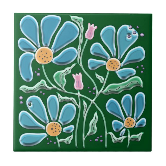 Vintage Glass  Style Ceramic Tile (Front)