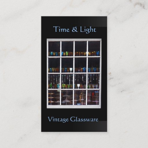 Customizable Vintage Glassware Shop Window Card Business Card Templates