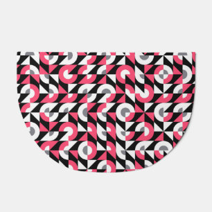 Vintage Glitch: Geometric Abstract Pattern Doormat