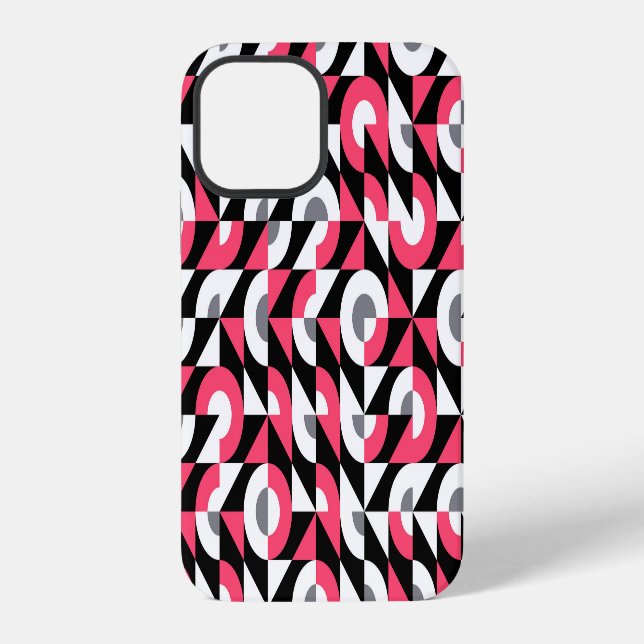 Vintage Glitch: Geometric Abstract Pattern Iphone Case (Back)