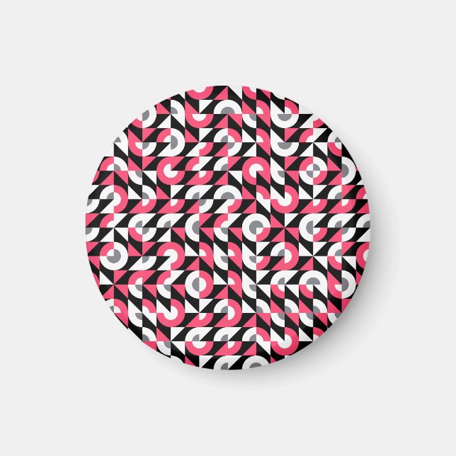 Vintage Glitch: Geometric Abstract Pattern Magnet (Front)